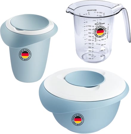Westmark 2,5L mengkom + garde + maatbeker, blauw, bakset, voordeelverpakking, WP0310AO