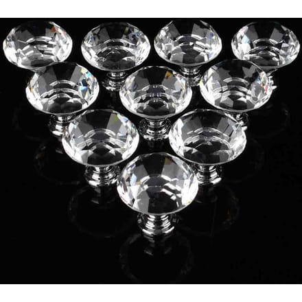 10 Stuks Kristalglas Kastknoppen Lade Commode Knoppen Kastgrepen Set van 10 Stuks