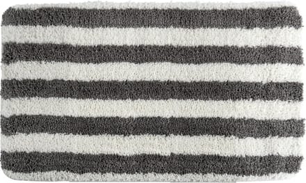 MSV Badkamerkleed/badmat - kleedje voor op de vloer - grijs/wit - 50 x 80 cm - Microvezel