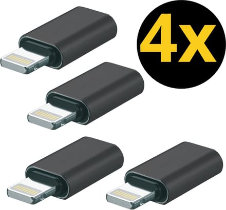 Set van 4 - Lightning naar USB-C Adapter - Aluminium Design - Staza