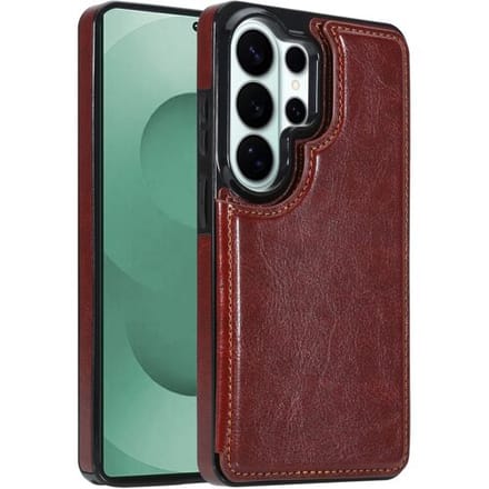 ShieldCase Wallet Case - Geschikt voor Samsung Galaxy S26 Ultra - Portemonnee hoesje - Bruin