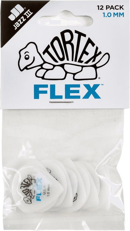 Jim Dunlop Tortex Flex - Plectrums - Jazz III - 1,00 mm - Player's Pack