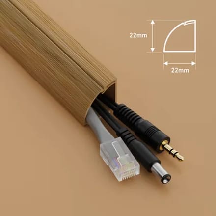 D-line Kabelgoot Zelfklevend Kwartrond 22x22mm 2m Premium Hout Optiek