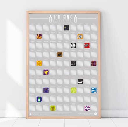 Gift Republic Bucketlist Scratch Poster - 100 Gins
