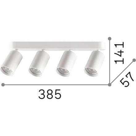IDEAL LUX plafondspot Dynamite Round, wit, 38 cm, 4-lamps