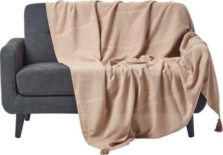 Homescapes Rajput sprei, 100% katoen, beige, 225 x 255 cm