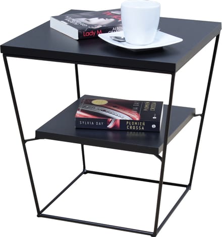 FutuStal - Salontafel - Zwart MiniPearl - 40x40x43 cm - Met Poot van Draad