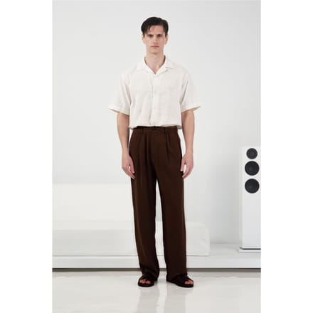 Hoge Taille Wijde Pantalon met Plissee