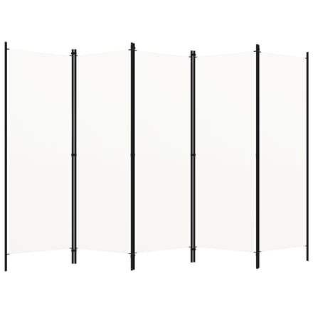 vidaXL - Kamerscherm - met - 5 - panelen - 250x180 - cm - wit