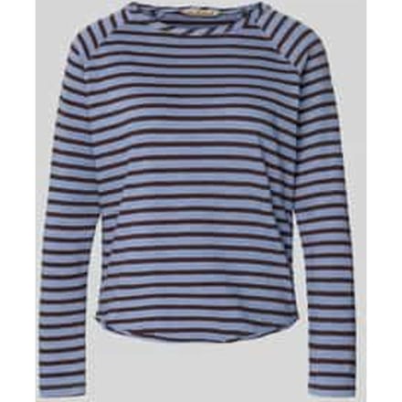Sweatshirt met geribde ronde hals