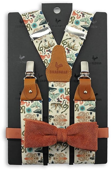 Sir Redman - Bretels met strik - bretels combi pack Vintage Touch - ecru / groen / oranje