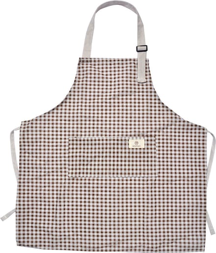 Clayre & Eef Keukenschort 65x70 cm Bruin Polyester Ruiten