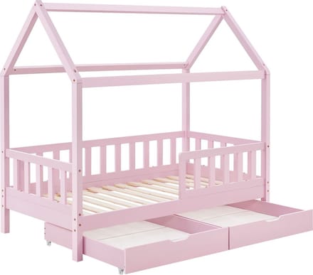 Kinderbed Marli - 90 x 200 cm - Roze - Incl. bedlades
