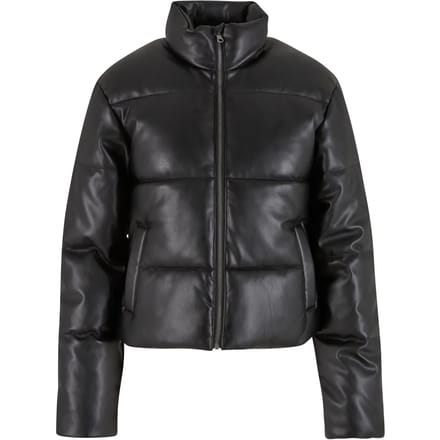 Urban Classics - Synthetic Leather Gewatteerd jack - M - Zwart