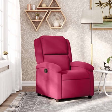 vidaXL - Fauteuil - verstelbaar - fluweel - wijnrood