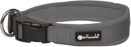 Petlando Hondenhalsband Mesh Antraciet - Klikhalsband - 55-60/4 cm