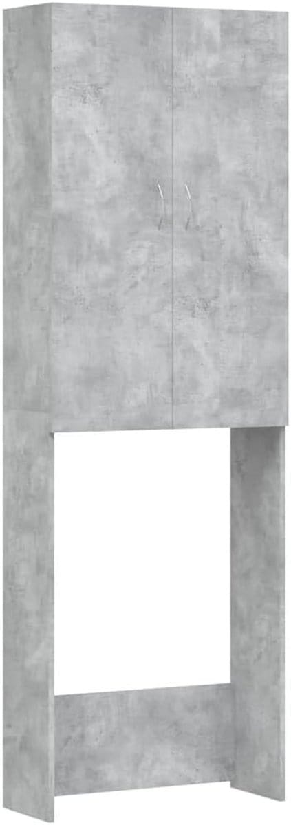 Wasmachinekast 64x25,5x190 cm - Betongrijs