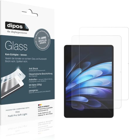 dipos – 2x Matte Pantserfolie geschikt voor Vivo Pad5 Pro Soft Light | 9H Screenprotector