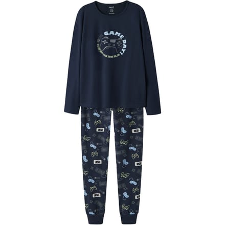 Name It Jongens pyjama set nkmnightset donkerblauw/gamer print