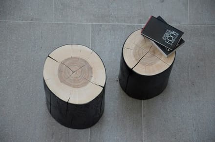 Jan Kurtz - Block Kruk rond - Hoogte 46 cm - Essen - zwart