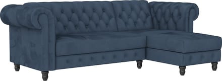 Felix-Slaapbank - Chaise Longue - Blauw Fluweel