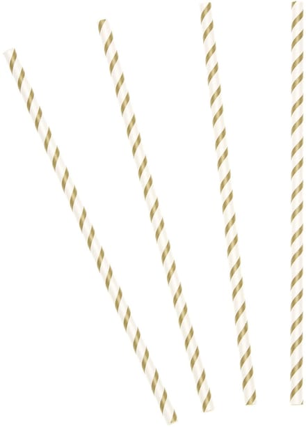 TALKING TABLES - 20 gouden gestreepte papieren rietjes