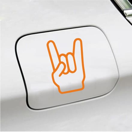 Bumpersticker - Rock N Roll - 13,5 X 8,9 - Oranje
