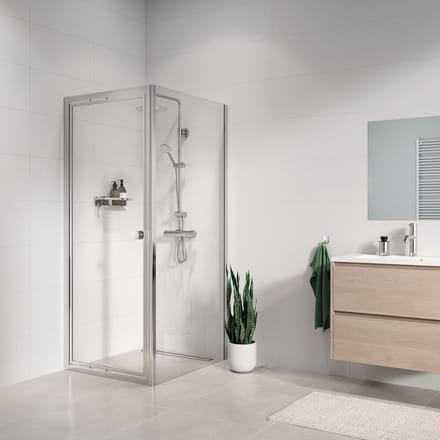 Sealskin Seev Draai-schuifdeur voor nis of met zijwand 80x195 cm, 6 mm helder veiligheidsglas Zilver hoogglans