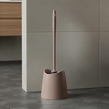Famanu – Wc-borstel van stevig kunststof, modern design, taupe