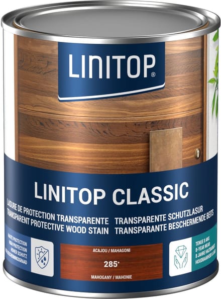 Linitop Classic - Beits - Decoratieve beschermende beits  - Mahonie - 285  - 1 L