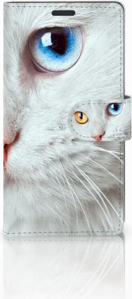 Sony Xperia Z3 Telefoonhoesje met Pasjes Witte Kat