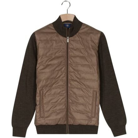 Baileys Vest Uni Fine Texture Cotton Fullzip Horizontal Quilted Bruin / male