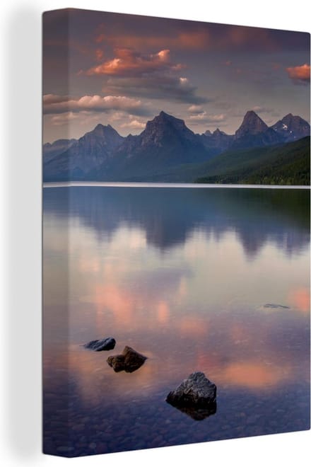 Canvas Schilderij Nationaal park Glacier - 60x80 cm - Wanddecoratie