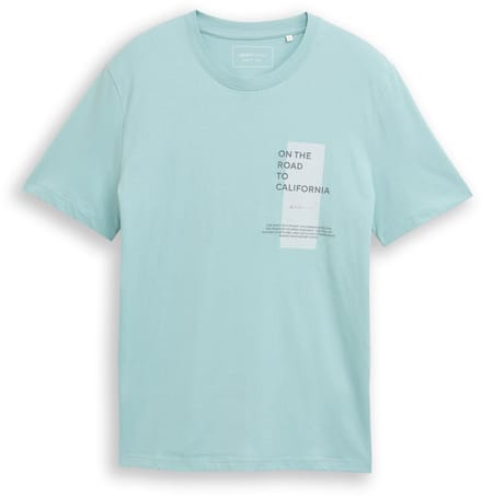 Tom Tailor Denim - T-shirt met print - Maat XS - dusty horizon mint