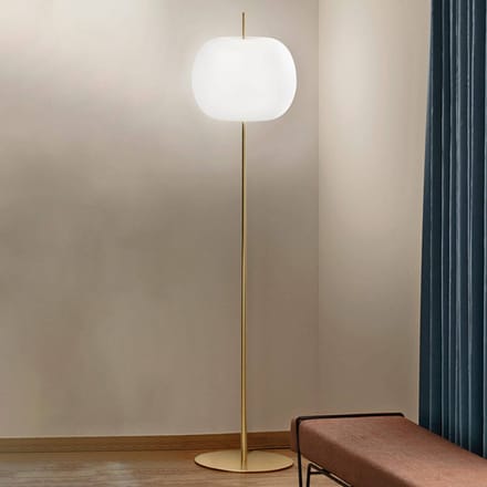 kdln vloerlamp Kushi XL, messing, hoogte 185 cm, dimmer