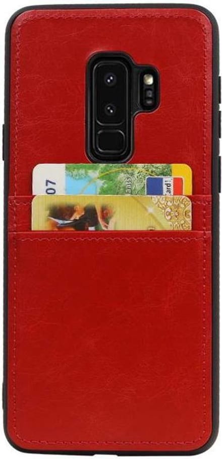 Rood Back Cover 2 Pasjes Hoesje voor Samsung Galaxy S9 Plus