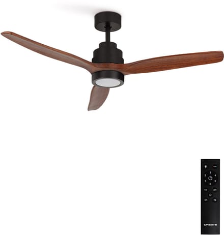 CREATE - Stille plafondventilator van 40 W met technische ABS-bladen, verkrijgbaar in verschillende maten - M - Met licht - Afstandsbediening - WIND STYLANCE