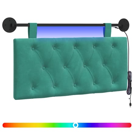 vidaXL - Hangend - hoofdbord - Turquoise - Fluweel