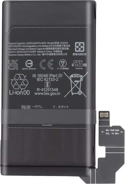 Google, Interne batterij voor Google Pixel 8 4575mAh model GS35E, Zwart