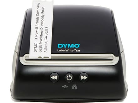 DYMO LabelWriter 5XL Labelprinter | Automatische labelherkenning | Drukt extra brede verzendlabels af voor PostNL, Bol, DHL en meer | Perfect voor webwinkeliers | Tweepolige EU-stekker
