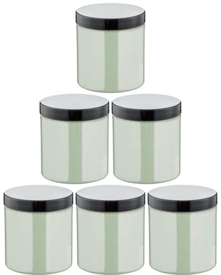 Scrubzout Dennen - 300 gram - Pot met zwarte deksel - set van 6 stuks - Hydraterende Lichaamsscrub