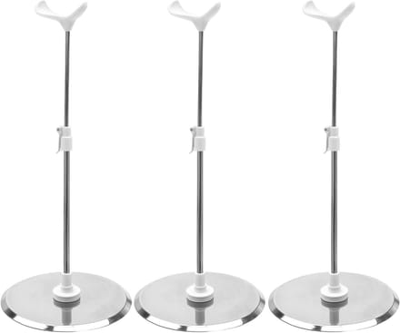 Poppen Display Stand - Poppenhouder Ondersteuning - Poppen Presenteren - Verstelbare Hoogte - 15.5 cm Voet - Wit
