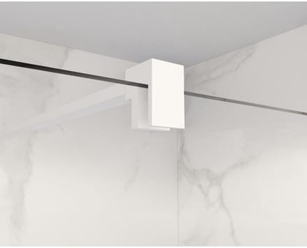 FugaFlow Eccelente Vetro inloopdouche badkamer verlengde stabilisatiestang 200cm los incl.bevestigingsmaterialen - mat wit