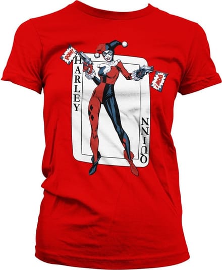 Harley Quinn Card Games Girly Tee dames-T-shirt rood