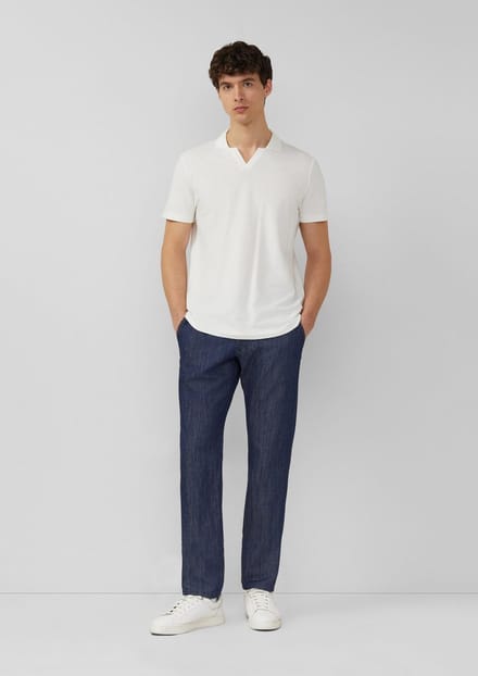 s.Oliver - male - Benito: chinojeans met elastische tailleband in linnenmix