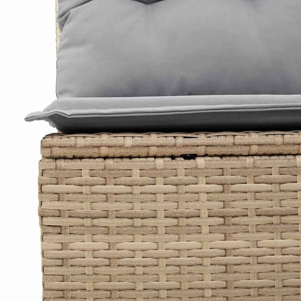 vidaXL - Tuinbank - Set - 9 - st - 8-zits - Beige - Poly - rattan