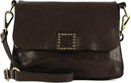 CAMPOMAGGI Leren Schoudertas Leto Crossbody Bag Moro Donkerbruin