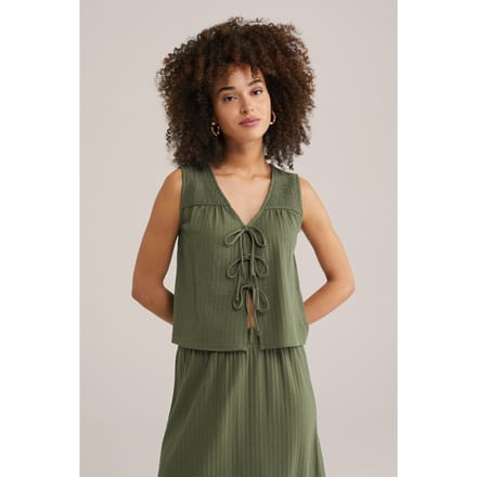 We Fashion Singlet Army Green Größe: S | Tanktops Outlet | Damen | Grün