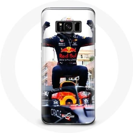 Coque pour Samsung Galaxy S8 plus Formule 1 Max Verstappen Pilote automobile F1 noir rouge et jaune
