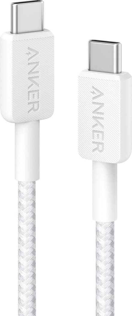 Anker 322 (60W) - Gevlochten oplaadkabel USB-C naar USB-C - Kabel - 0.9M - Wit